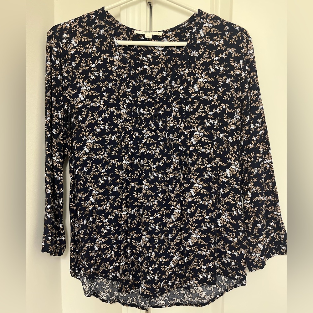 Fun 2 Fun Long Sleeve Floral Blouse Size Medium